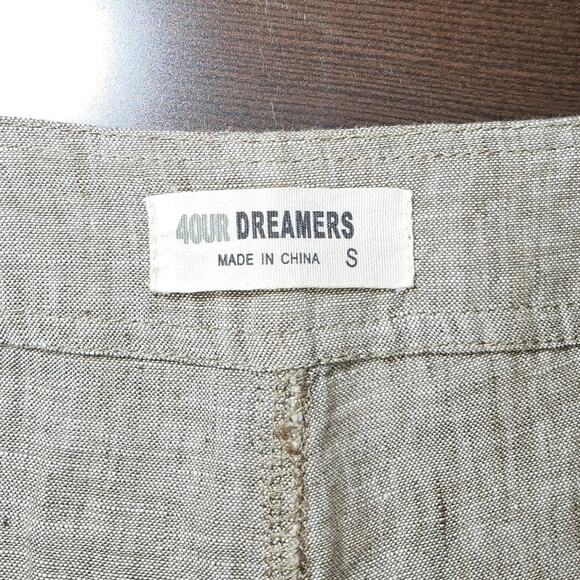 4OUR Dreamers Skirt Women’s S Gray 100% Linen Mini Zip Front Pockets Casual - Picture 6 of 11